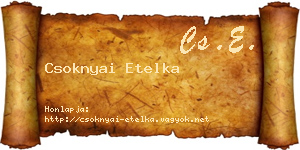 Csoknyai Etelka névjegykártya
