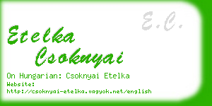 etelka csoknyai business card